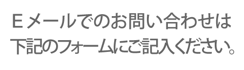 Ｅメールでのお問い合わせは下記のフォームにご記入ください。